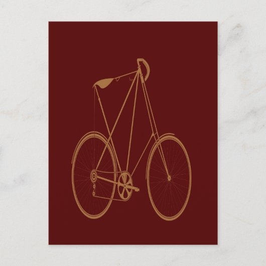 Antiek fiets Rood Tan Bike-fietser Briefkaart (Voorkant)