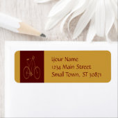 Antiek fiets Rood Tan Bike-fietser Etiket (Insitu)