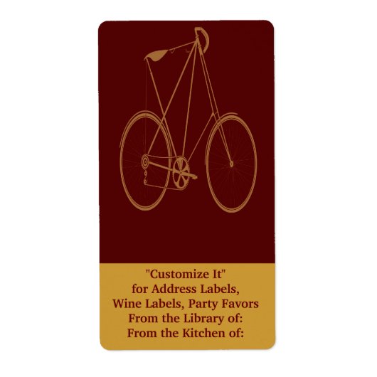 Antiek  fiets Rood Tan Bike-fietser Etiket (Voorkant)