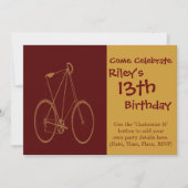 Antiek  fiets Rood Tan Bike-fietser Kaart (Voorkant)