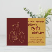 Antiek  fiets Rood Tan Bike-fietser Kaart (Staand voorkant)