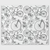 Antiek fietsen en fietsen AANGEPASTE BG-KLEUR Cadeaupapier (Vlak)
