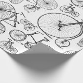 Antiek fietsen en fietsen AANGEPASTE BG-KLEUR Cadeaupapier (Hoek)