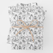 Antiek fietsen en fietsen Patroon AANGEPASTE KLEUR Inpakpapier Vel (In situ)