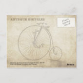 Antiek fietsen (klittenbanden) briefkaart (Achterkant)