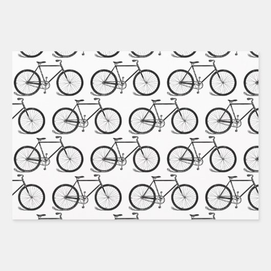 Antiek fietsen maken kunst op maat inpakpapier vel (Voorkant)