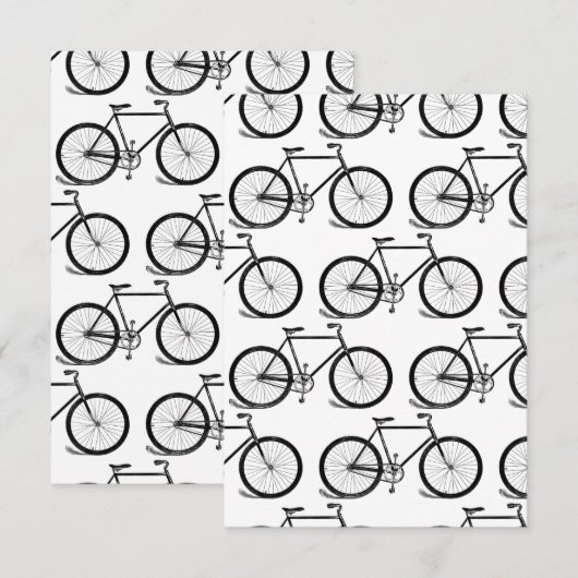 Antiek fietsen  snijkunst KUSTBG-KLEUR Bedankkaart (Voorkant / Achterkant)