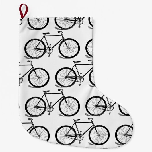 Antiek fietsen  snijkunst KUSTBG-KLEUR Grote Kerstsok (Voorkant)