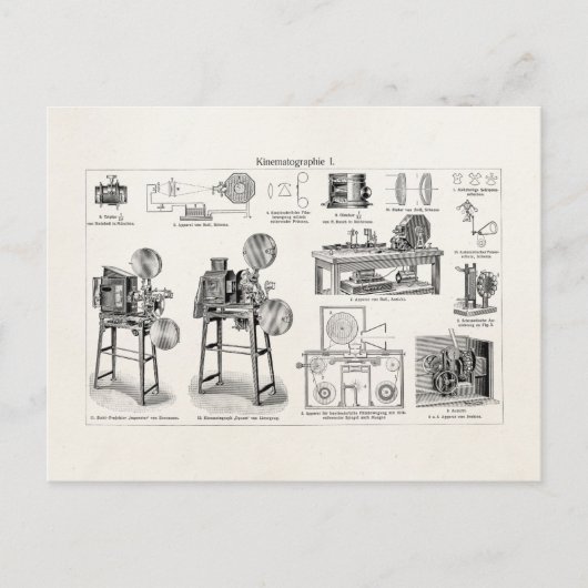  Antiek filmcamera-cinematografie Briefkaart (Voorkant)
