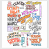  Antiek filmtitels Woorden Plotsen Citaten Sticker (Vel)