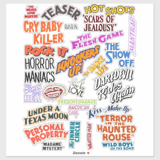  Antiek filmtitels Woorden Plotsen Citaten Sticker (Vel)