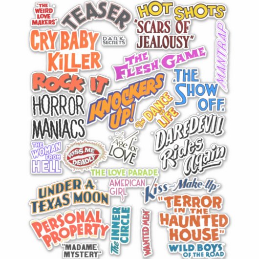  Antiek filmtitels Woorden Plotsen Citaten Sticker (Voorkant)