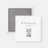 Antiek Flatware Food Business Artisan Foodie Magneet (Voorkant / Achterkant)