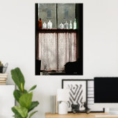 Antiek flessen in Window, Carson City, Nevada Poster (Thuiskantoor)