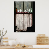 Antiek flessen in Window, Carson City, Nevada Poster (Keuken)