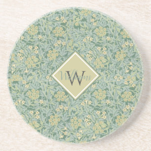 Antiek flessenpatroon Blauwgroen en geel Zandsteen Onderzetter