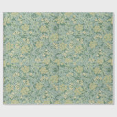 Antiek flessenpatroon groen en geel cadeaupapier (Vlak)