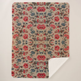 Antiek flessenpatroon voor nieuwe bloemen sherpa deken