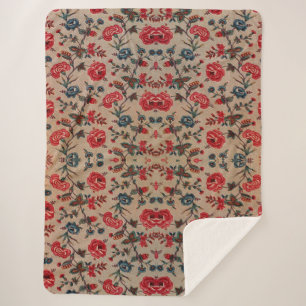 Antiek flessenpatroon voor nieuwe bloemen sherpa deken