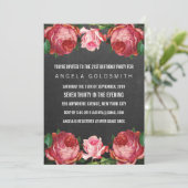 Antiek Floral 21e verjaardag uitnodiging (Staand voorkant)