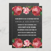 Antiek Floral 21e verjaardag uitnodiging (Voorkant / Achterkant)