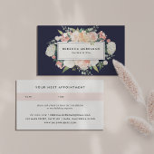 Antiek Floral Blush & Navy | Benoeming Afsprakenkaartje