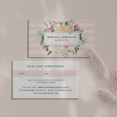 Antiek Floral Blush Pink Stripe | Benoeming Afsprakenkaartje