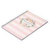 Antiek Floral Blush Pink Stripe Notitieboek (Linkerzijde)