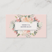 Antiek Floral Blush Pink Visitekaartje (Voorkant)