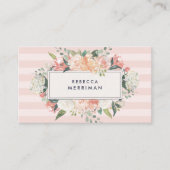Antiek Floral & Blush Stripe Visitekaartje (Voorkant)