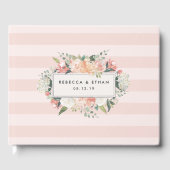 Antiek Floral | Blush Stripe Weddenschap Gastenboek (Voorkant)