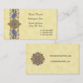 Antiek Floral Border Business Card-sjabloon Visitekaartje (Voorkant / Achterkant)