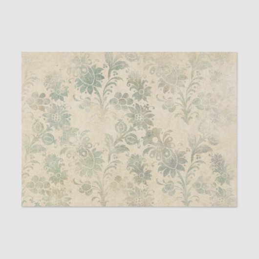 Antiek Floral Damask Tissuepapier (Voorkant)