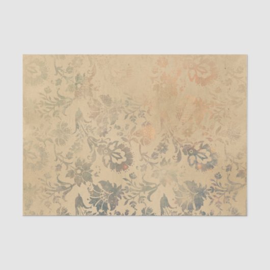 Antiek Floral Damask Tissuepapier (Voorkant)