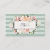 Antiek Floral- en Sage-Stripe Visitekaartje (Voorkant)