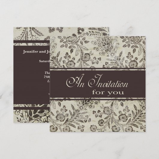  Antiek Floral Engagement Party - Aangepast Kaart (Voorkant / Achterkant)