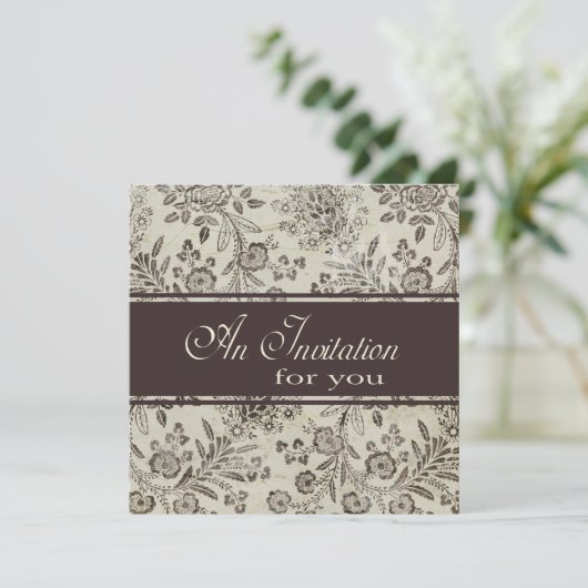 Antiek Floral Engagement Party - Aangepast Kaart (Staand voorkant)