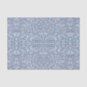Antiek Floral Foliage Blue en White Decoupage Tissuepapier (Voorkant)
