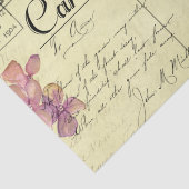 Antiek Floral Frans Briefkaart Ephemera ontkoppeli Tissuepapier (Detail)