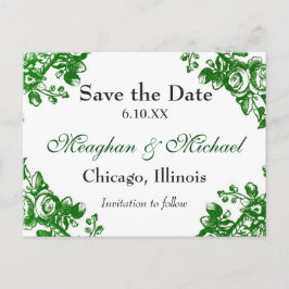 Antiek Floral Greenery Aankondigingskaart