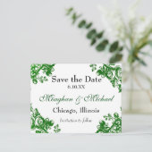 Antiek Floral Greenery Aankondigingskaart (Staand voorkant)