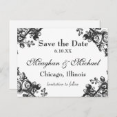 Antiek Floral Greenery Aankondigingskaart (Voorkant / Achterkant)