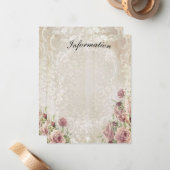Antiek Floral-kaart Notitiekaartje (Voorkant / Achterkant in situ)