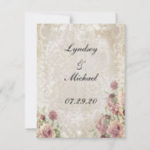 Antiek Floral-kaart Notitiekaartje (Achterkant)