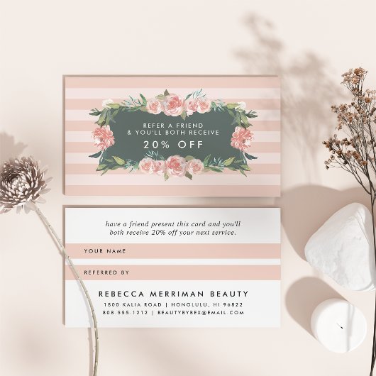 Antiek Floral Lijst Aanbevelingskaartje