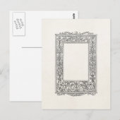 Antiek Floral Mermaid Old Lijst Border Briefkaart (Voorkant / Achterkant)