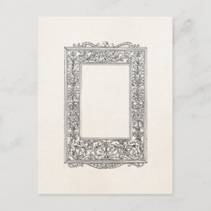 Antiek Floral Mermaid Old Lijst Border Briefkaart