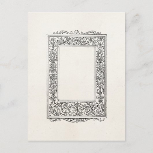 Antiek Floral Mermaid Old Lijst Border Briefkaart (Voorkant)