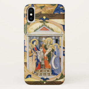 ANTIEK FLORAL NATIVITY CHRISTMAS PARCHCHMENT iPhone X HOESJE