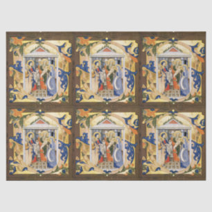 ANTIEK FLORAL NATIVITY CHRISTMAS PARCHCHMENT TISSUEPAPIER